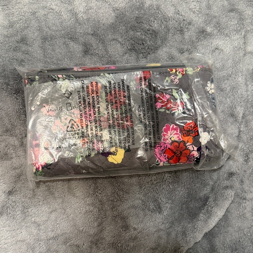 Vera Bradley Floral Gray Clutch Wallet